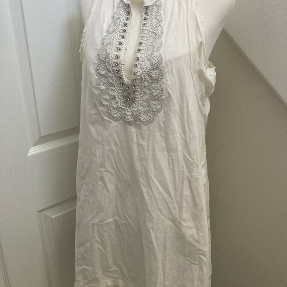 Blugirl blumarine White Sleeveless dress with Silver Embellishments - Picture 1 of 4